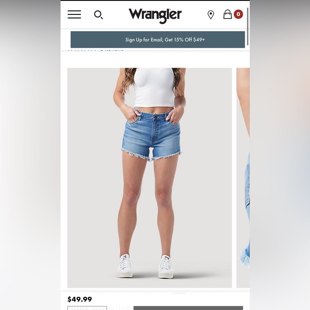 Wrangler high rise jean shorts - NWT